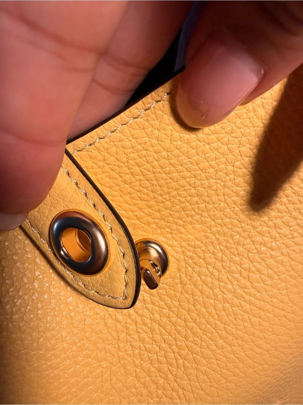 Coach Mini Hadley Crossbody Pebbled Leather Bag in Lemon Yellow
